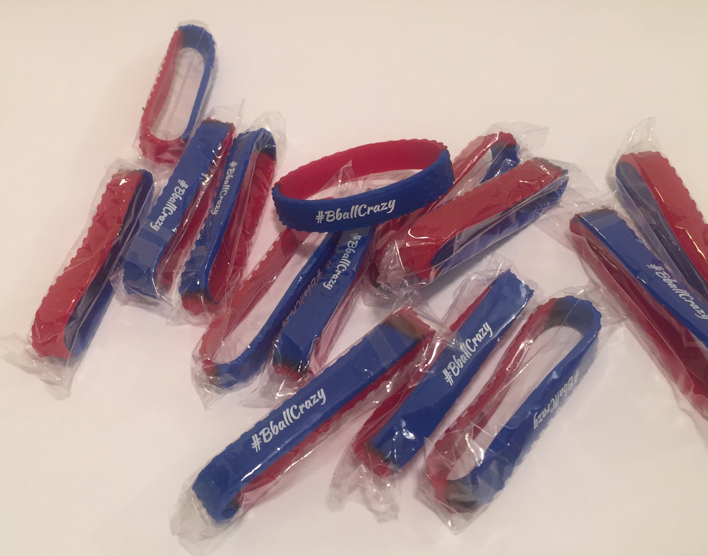 Red and blue with white Inlay (2 bands)