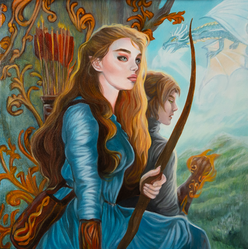 Zelda and Link Fight or Flight by Tracy Eire