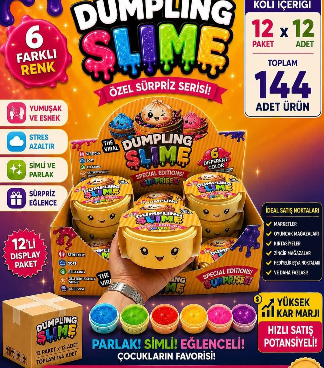 Çin Mantısı Slime 12'li Stand