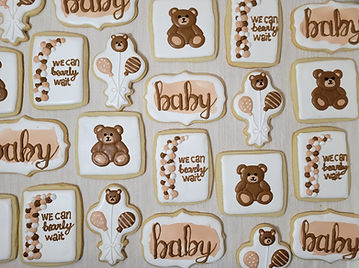 we can bearly wait custom sugar cookies