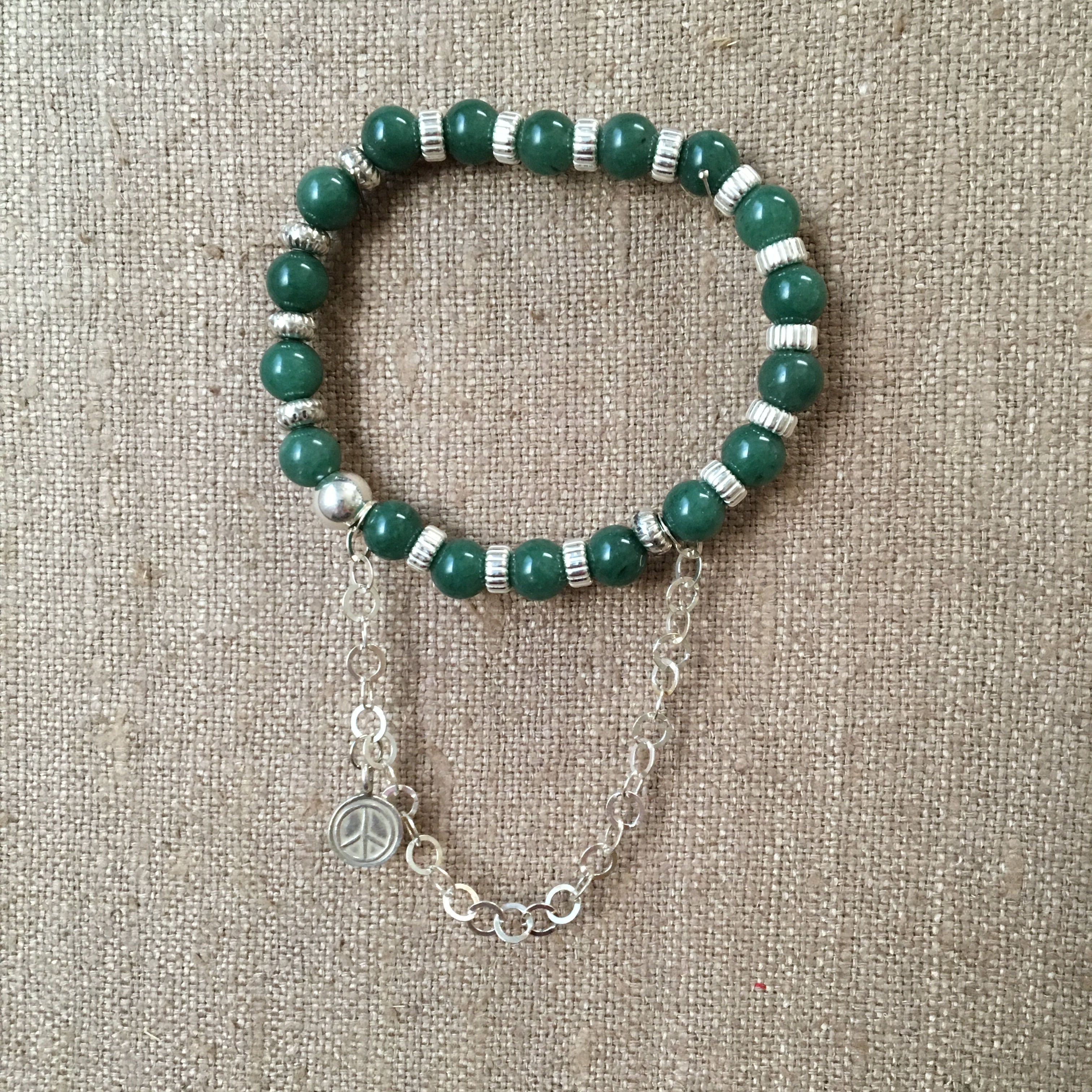 Aventurine and Sterling Bracelet