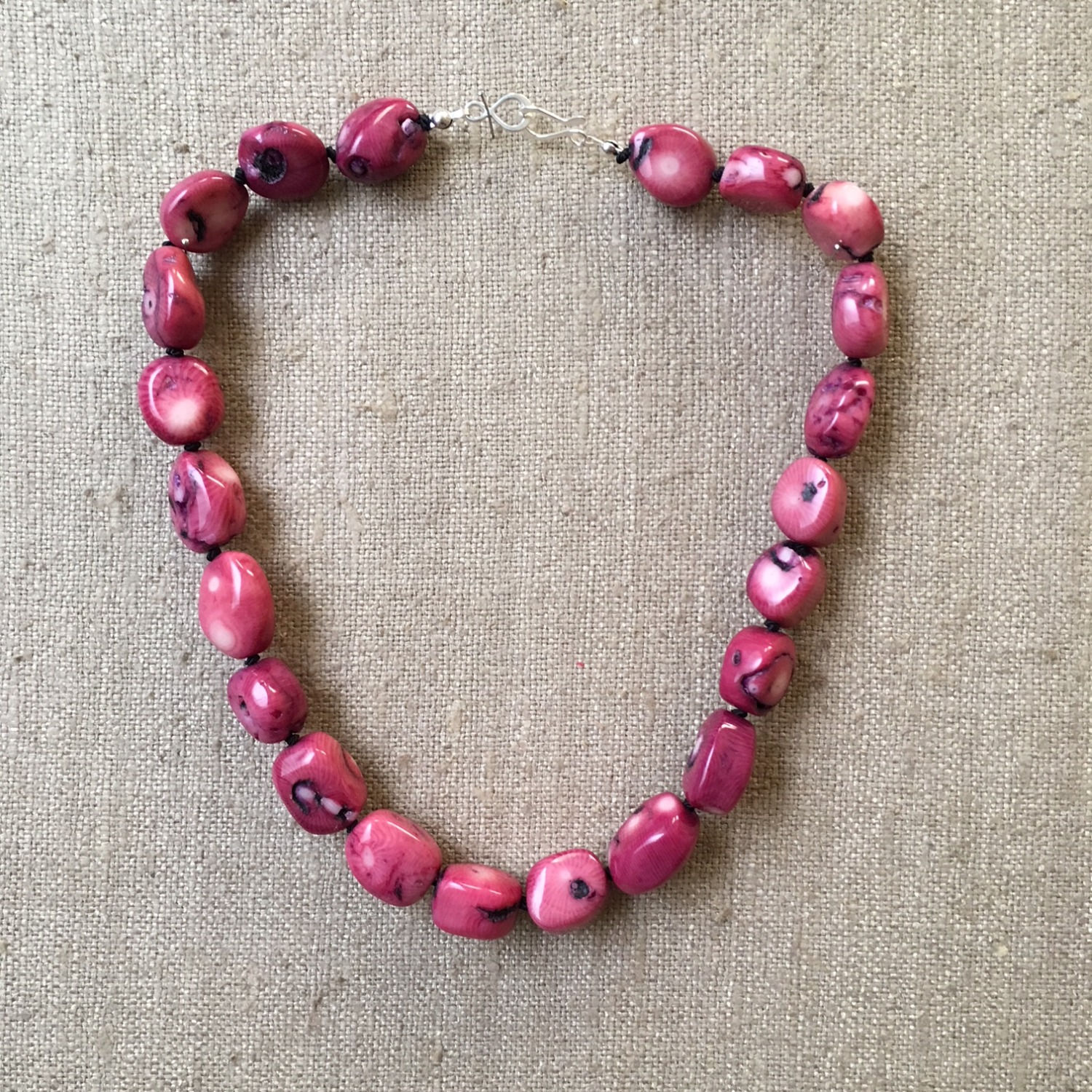 Fuchsia coral necklace