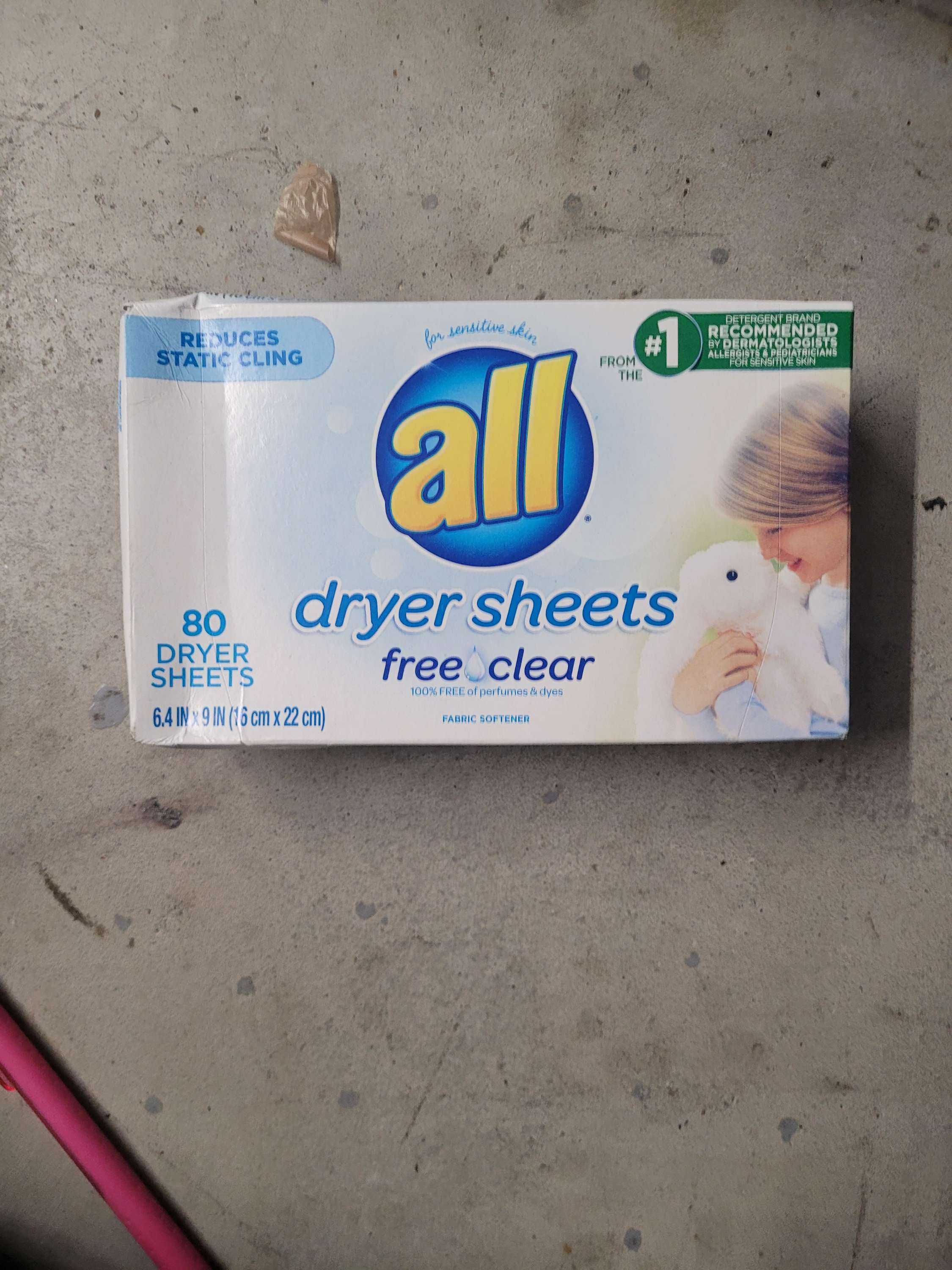 All Dryer Sheets Free & Clear 80 Count