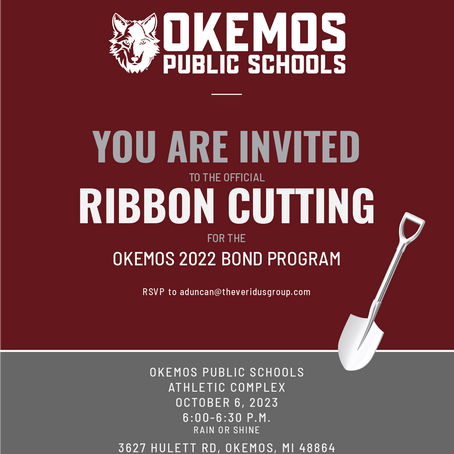 October 2023: Join Us! Okemos 2022 Bond Ribbon Cutting