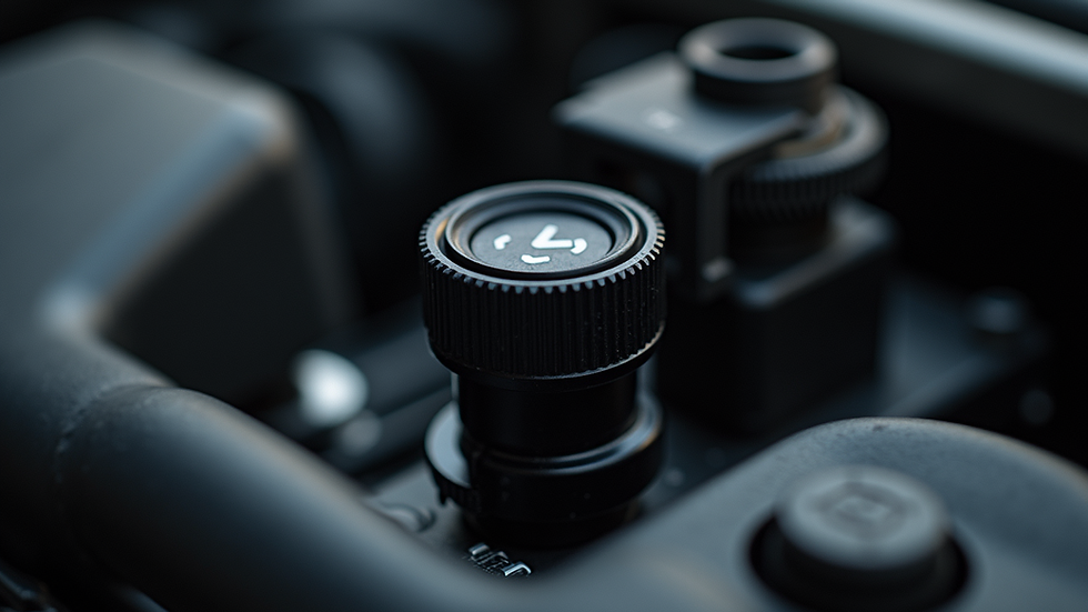 Close-up view of a throttle position sensor in a vehicle engine compartment