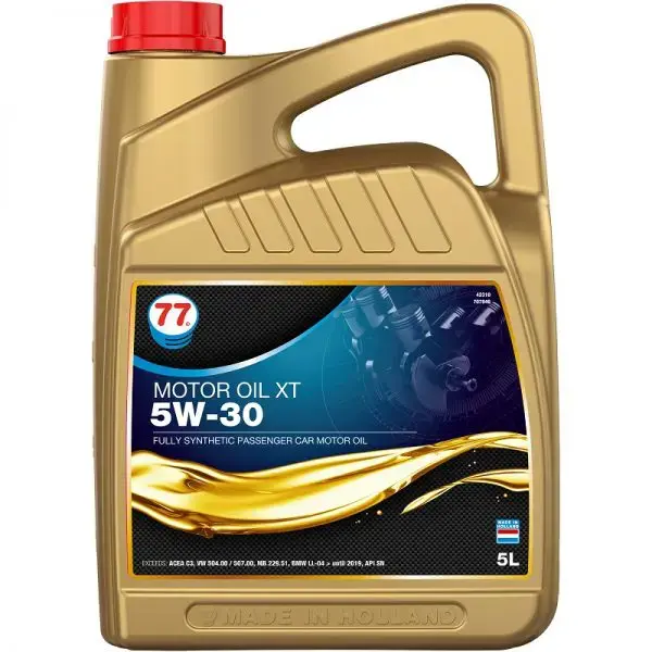 77 Lubricants' ENGINE OIL XT 5W-30, a fully synthetic motor oil for passenger cars, available in Ghana.