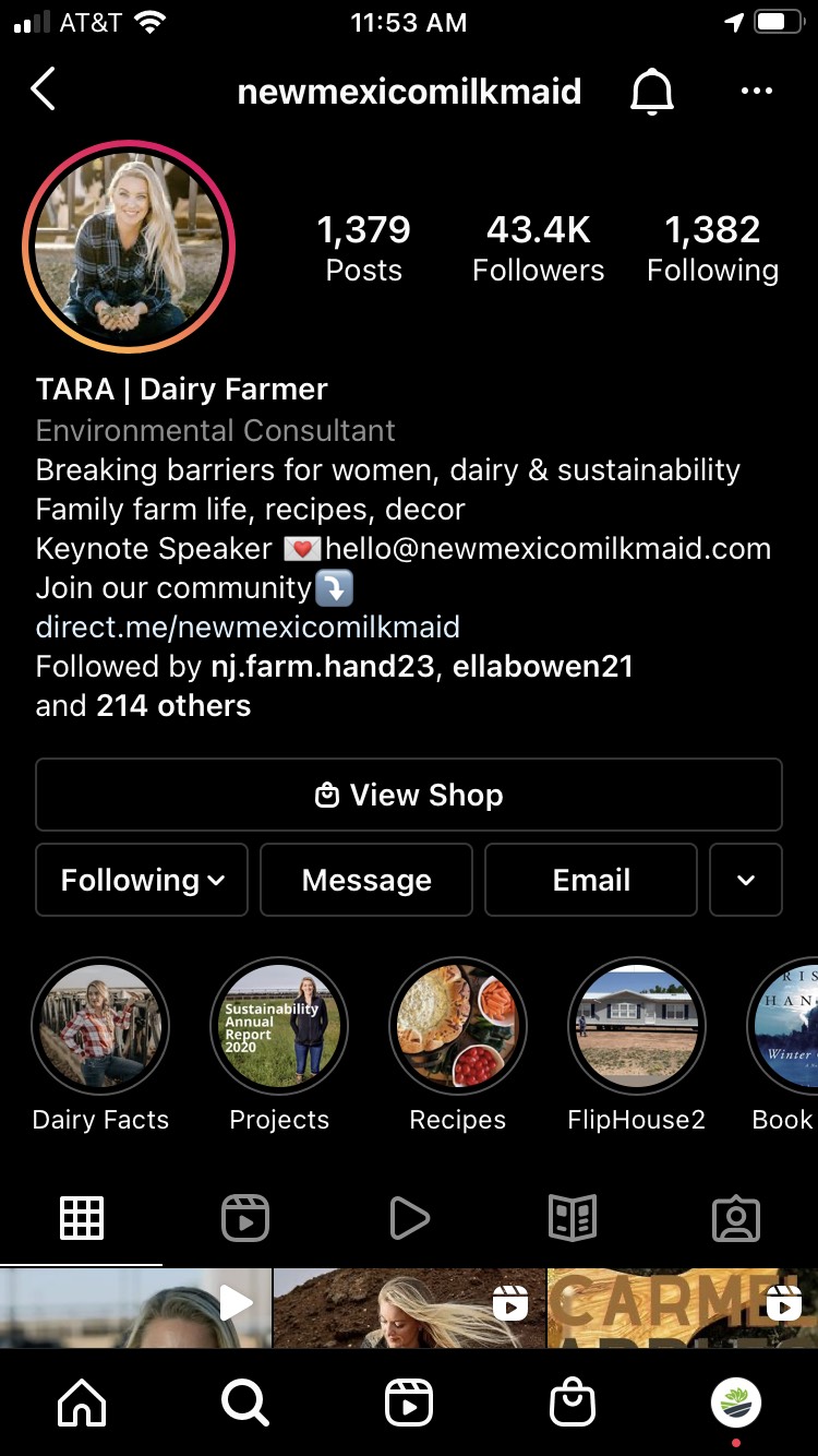 Tara's Instagram Profile