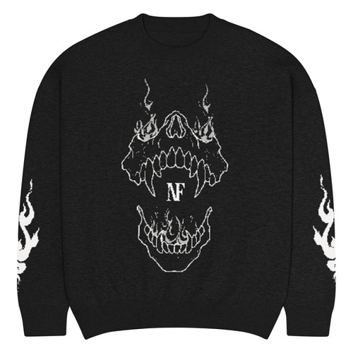 White Flaming Skull Sweater | Near Fire