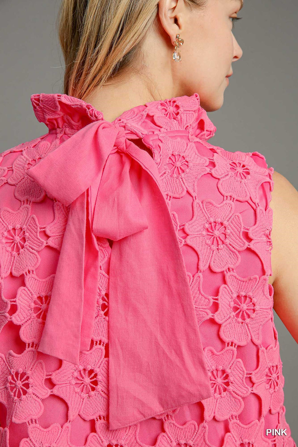 Thumbnail: Umgee Floral Lace Sleeveless Swing Top