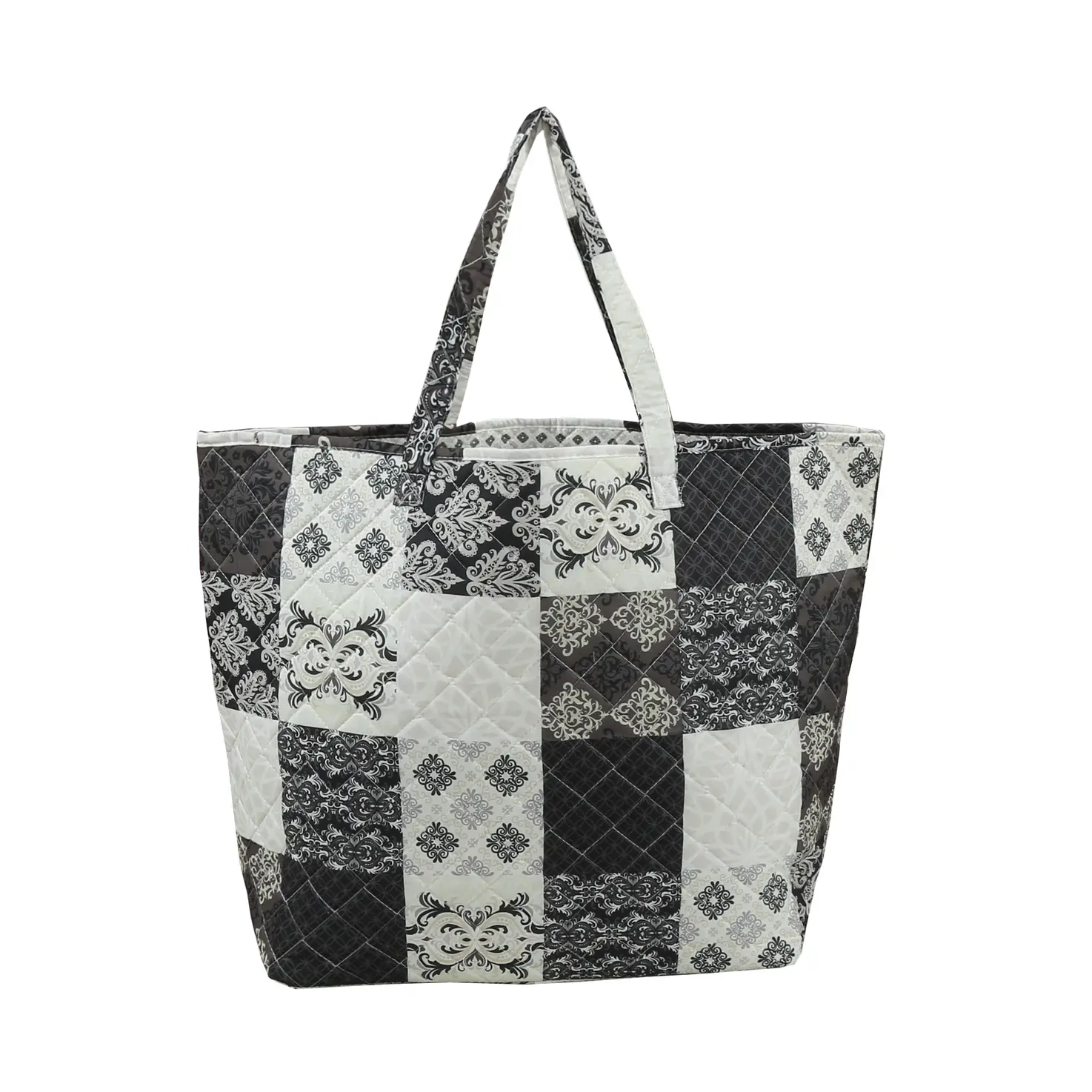 Quilted Patchwork Tote Bag – 17” x 16” x 8”