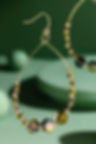 Circular Dangle Earrings with Glass Beads