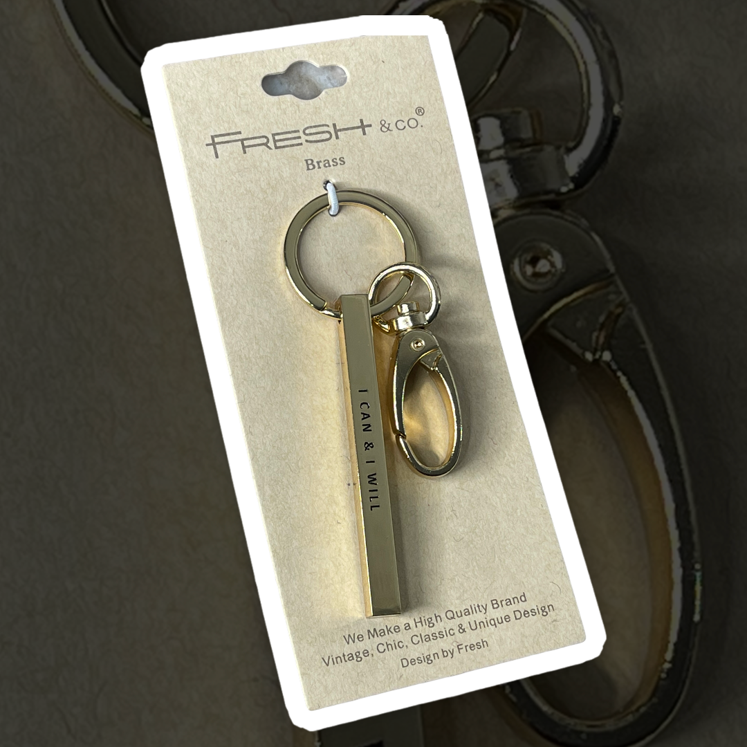 “I Can I Will”  Brass Keychain 