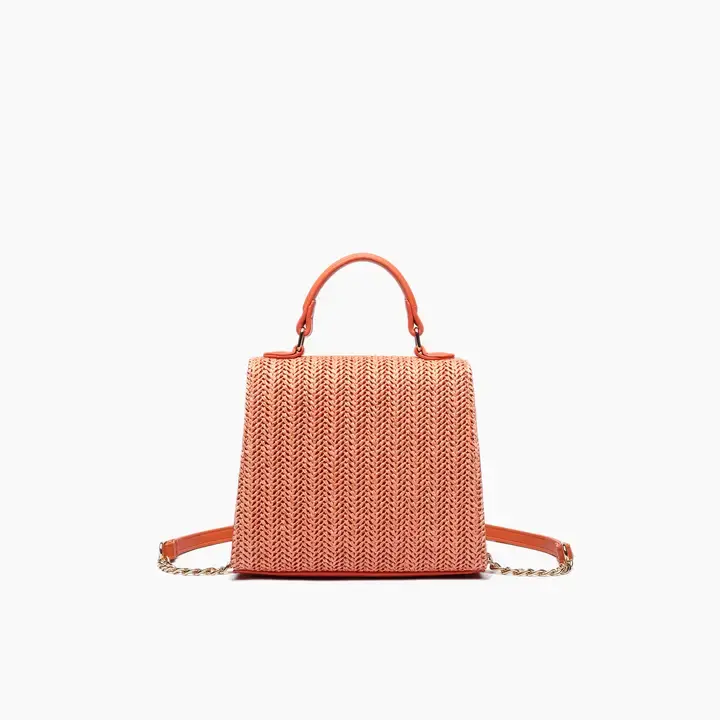Thumbnail: Woven Straw Crossbody Purse Casual Vacation Travel Bag