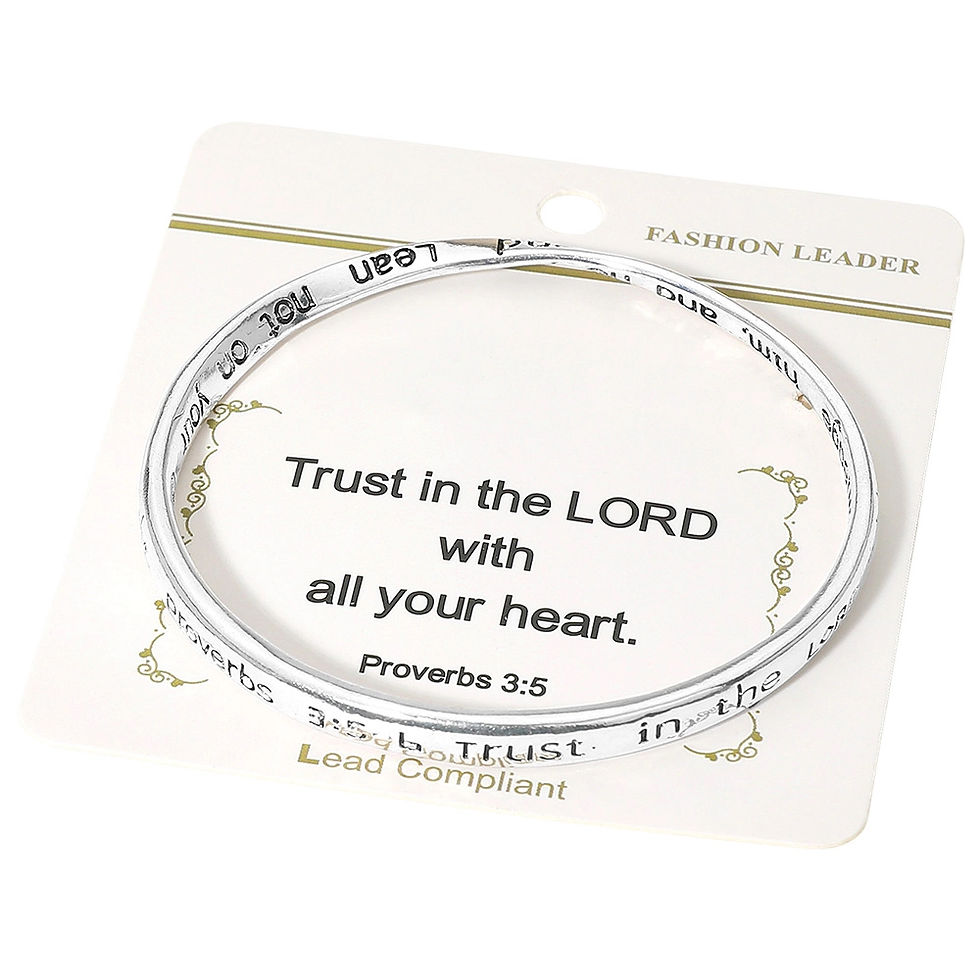 Thumbnail: Inspirational Religious Message Engraved Bangle Bracelet