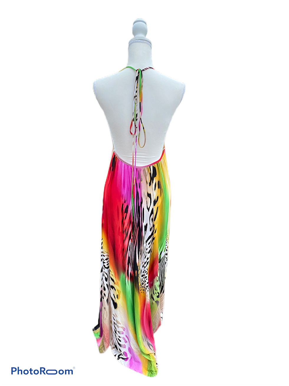 Thumbnail: SJK Fashion Sleeveless Halter Maxi Dress