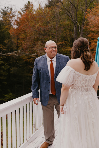 A dad looking at daughter