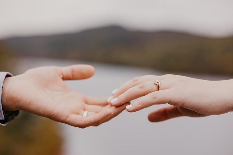 A couple holding hands