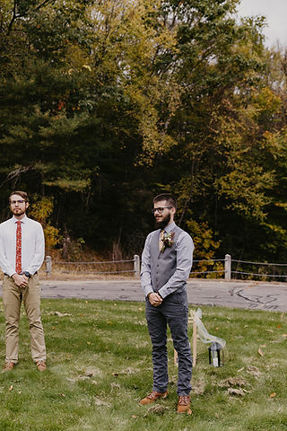 A groom waiting