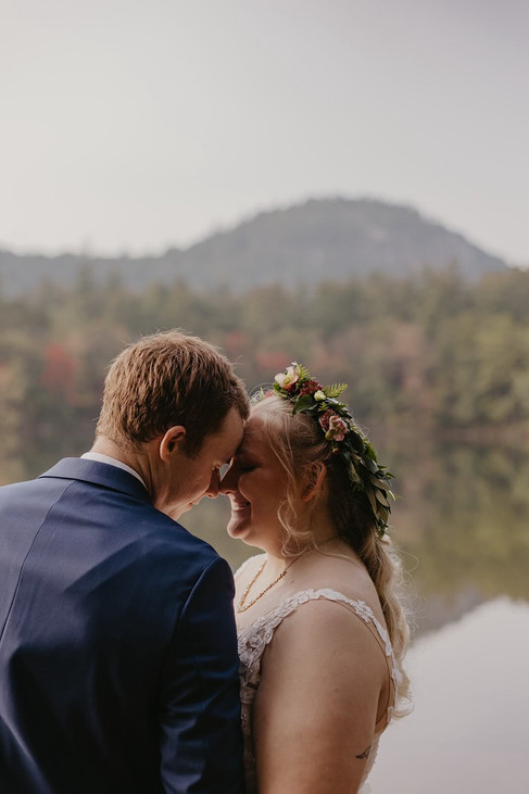 A couple posing for photos