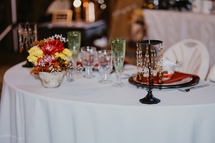 A photo of reception decor