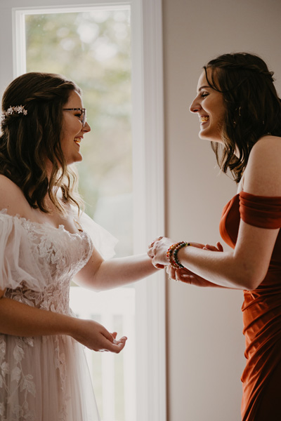 A photo of siblings laughing