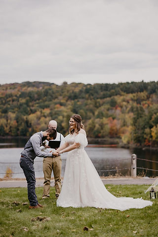 A couple laughing