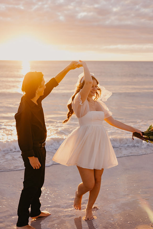 A couple dancing on the beach