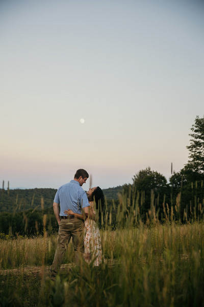 A couple looking at one another