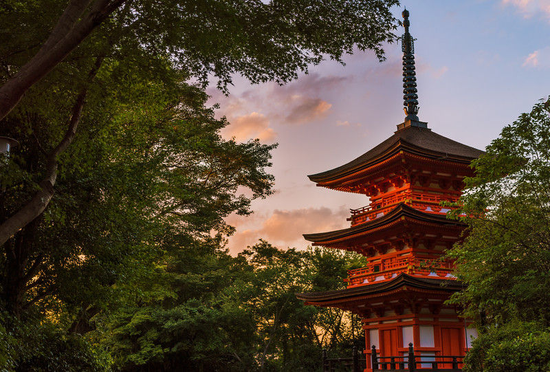 Quioto, pagoda do templo Kiyomuzudera.