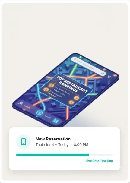 Top restaurant list mockup card