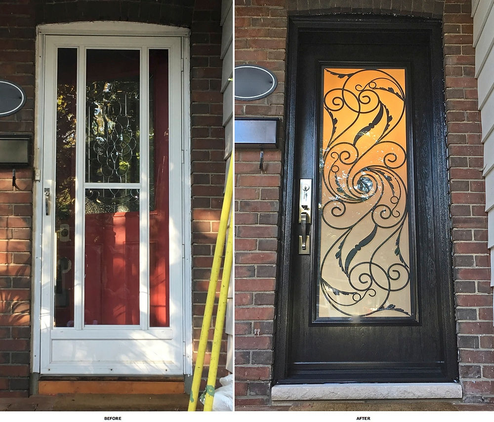 fiberglass black door