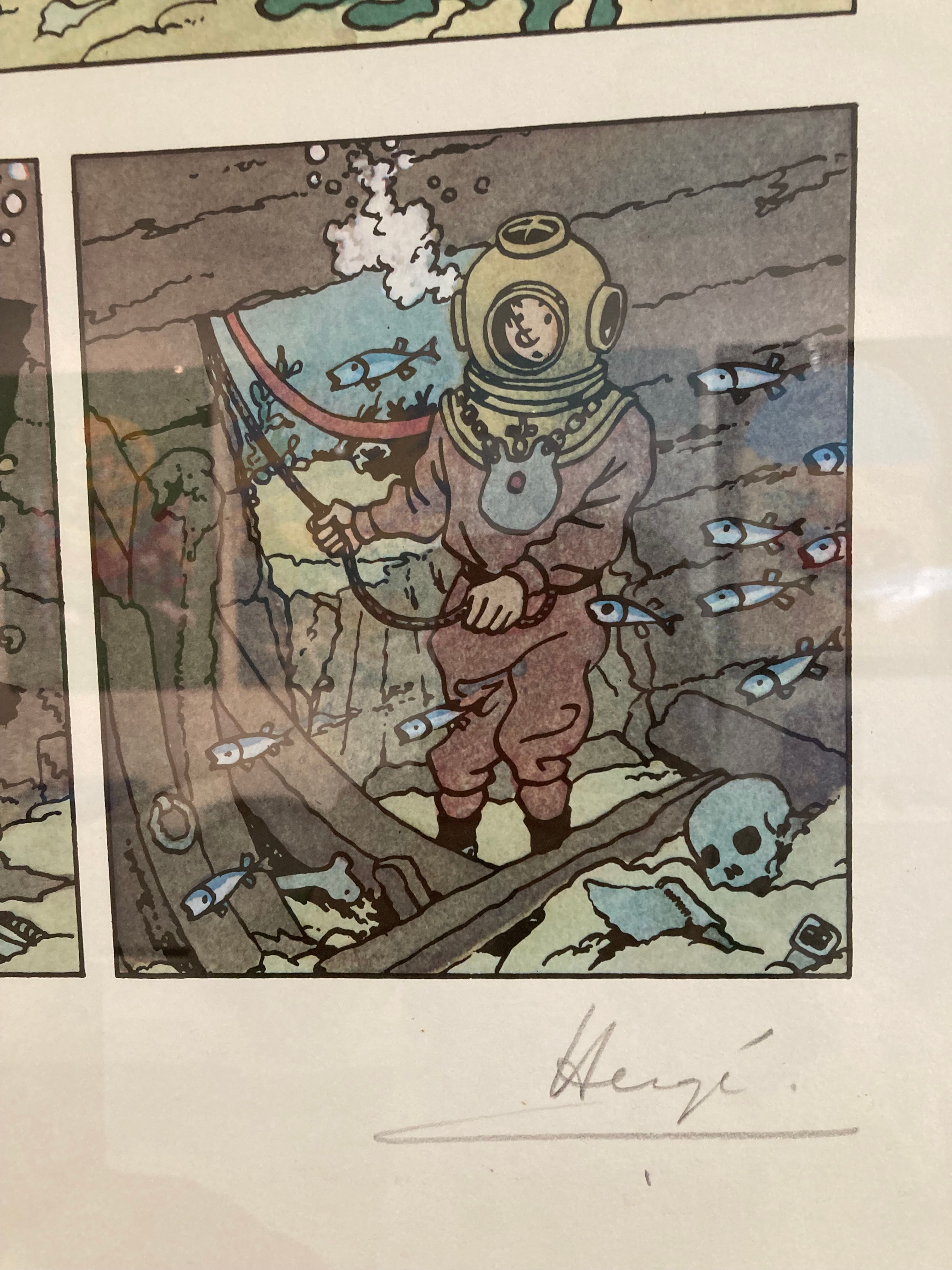 TINTIN LITHOGRAPHIE WWF Le Trésor de Rackham Le Rouge