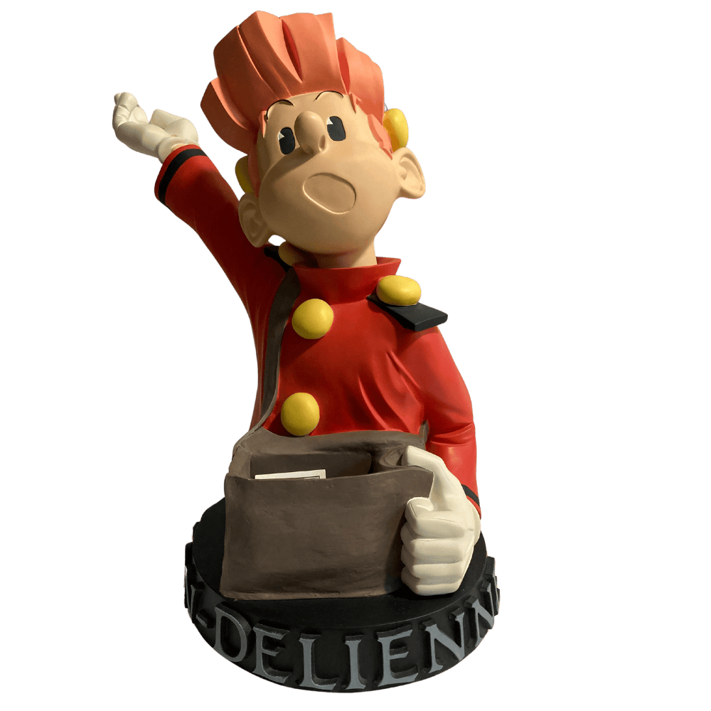 Figurine en résine Grand buste Spirou sacoche, Leblon Delienne