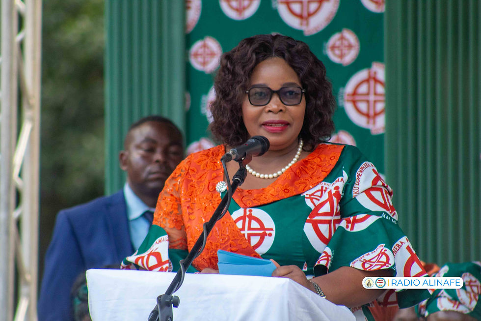 Guest of honor, Minister Mary Navicha giving her speech at Maula Parish premises