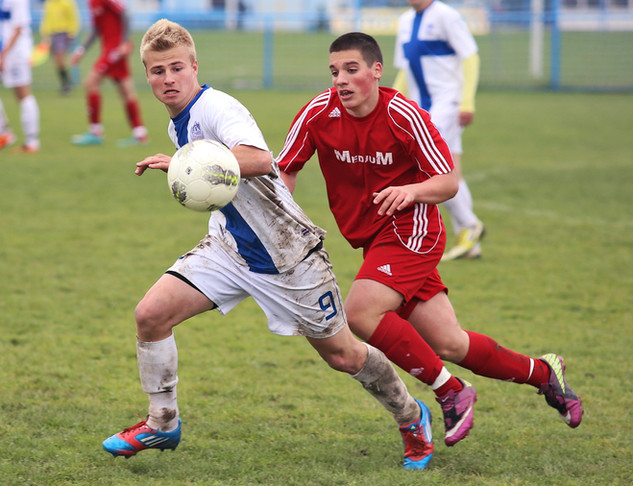 Youth male football players.