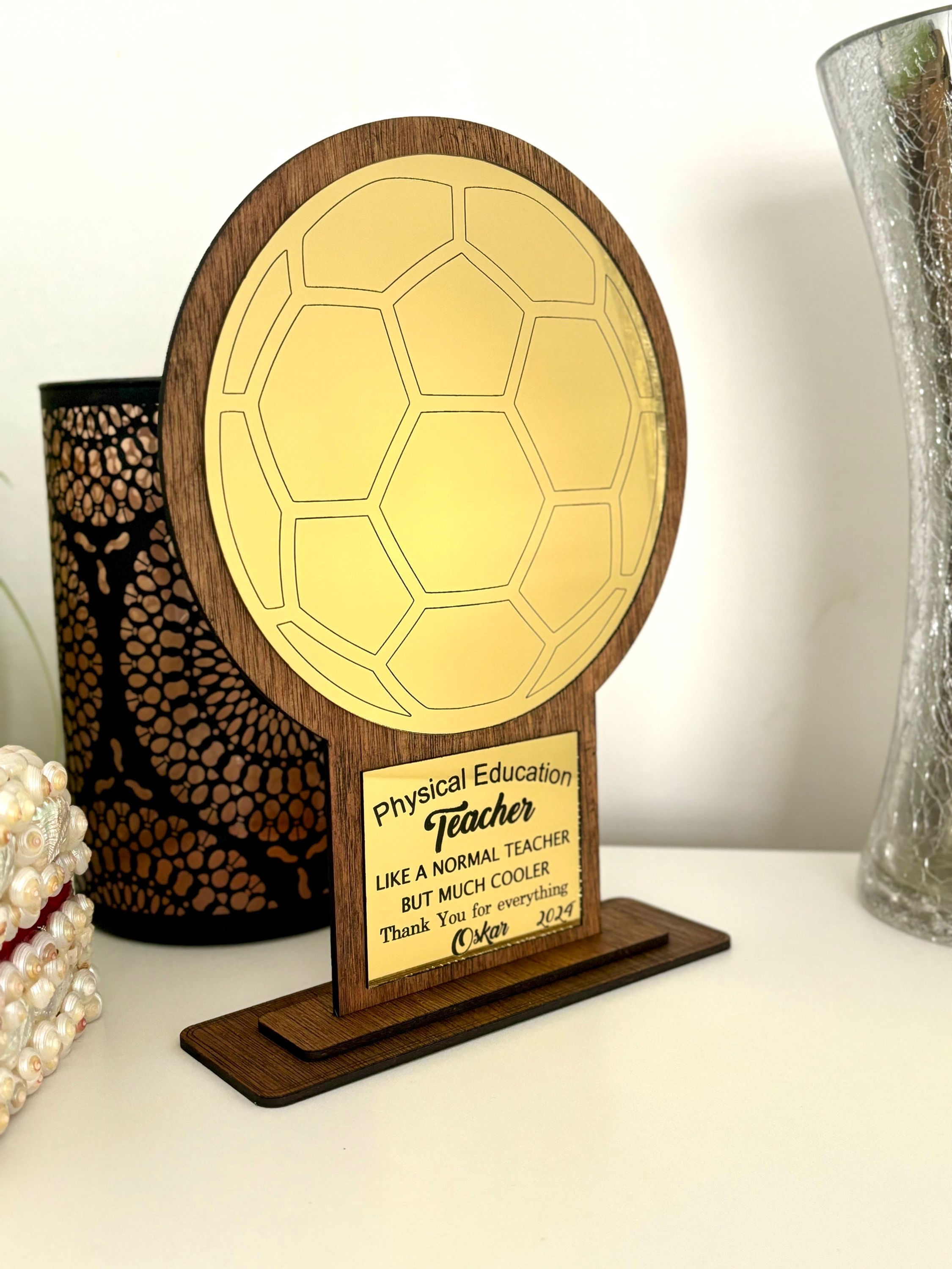 Personalised Teacher Gifts- Wooden Statuette 