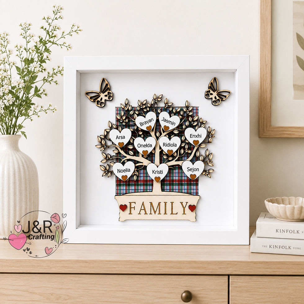 Thumbnail:     Personalised Family Tree Shadow Box Frame – Custom Wooden Family Gift