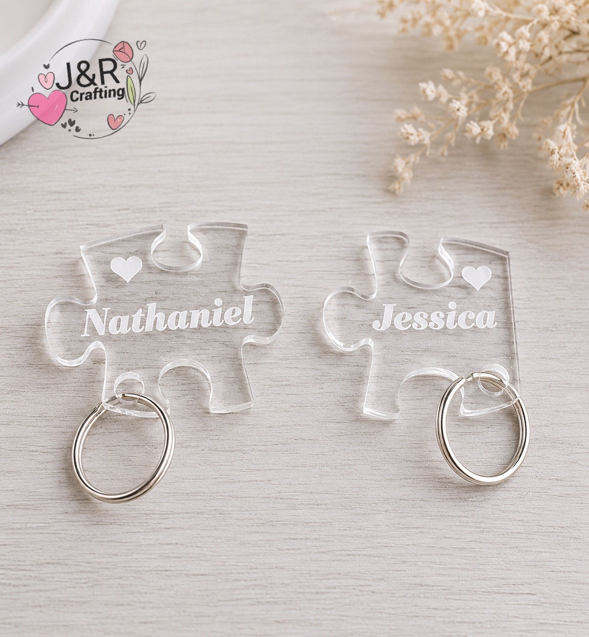 2 X Personalised Acrylic Keyrings 🧩 