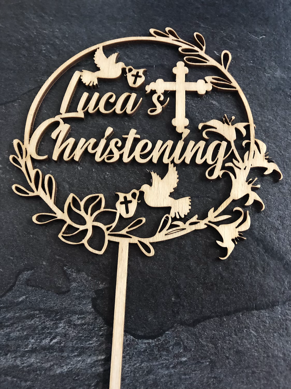 Thumbnail: Personalised Cake Topper - Christening 