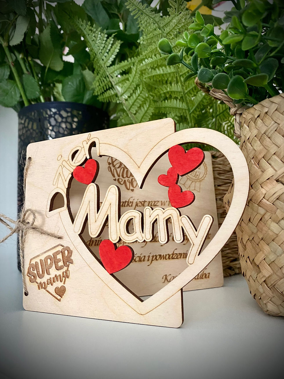 Thumbnail: Drewniana Kartka -Dzień Mamy, Dzień Taty