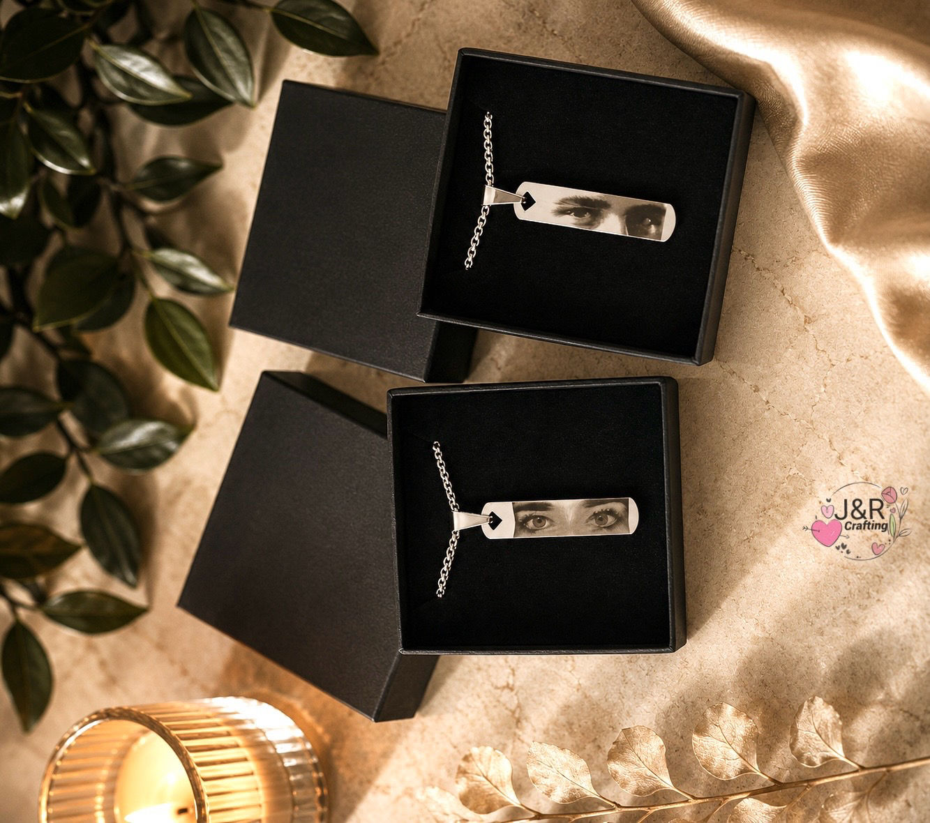 Personalised Photo Engraved Necklace Double Sided Custom Gift