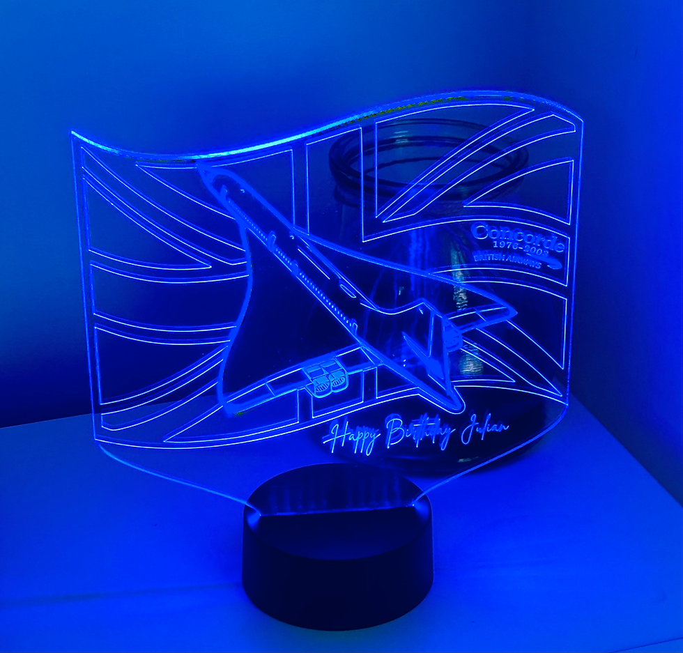 Thumbnail: Concorde airplane night light decor lamp 16  colors changing