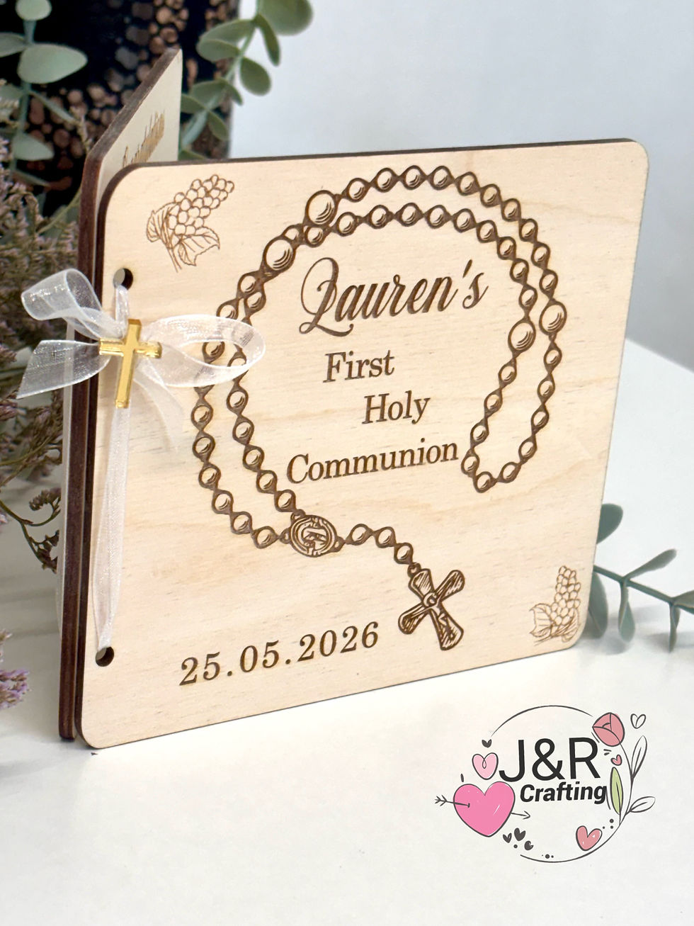 Thumbnail: First Holy Communion-Personalised Wooden Card
