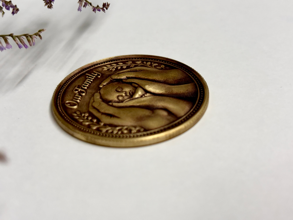 Thumbnail:  Personalised Brass Coin  - Our Family-Double Sided -Brass Coin