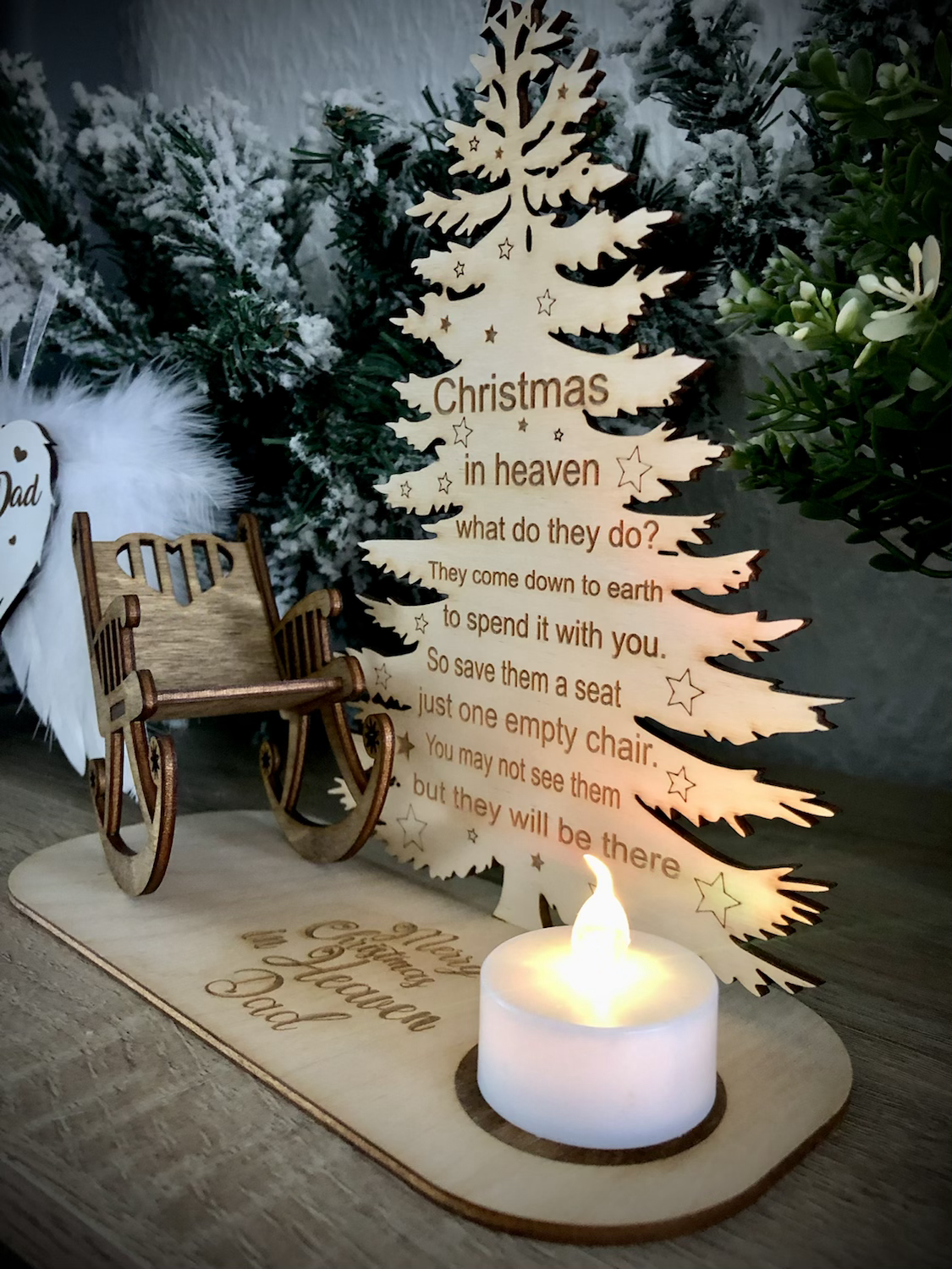 Christmas In Heaven -Personalised Tree & Rocking Chair 