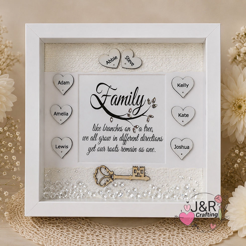 Thumbnail: Personalised Family Frame With Wooden Hearts 