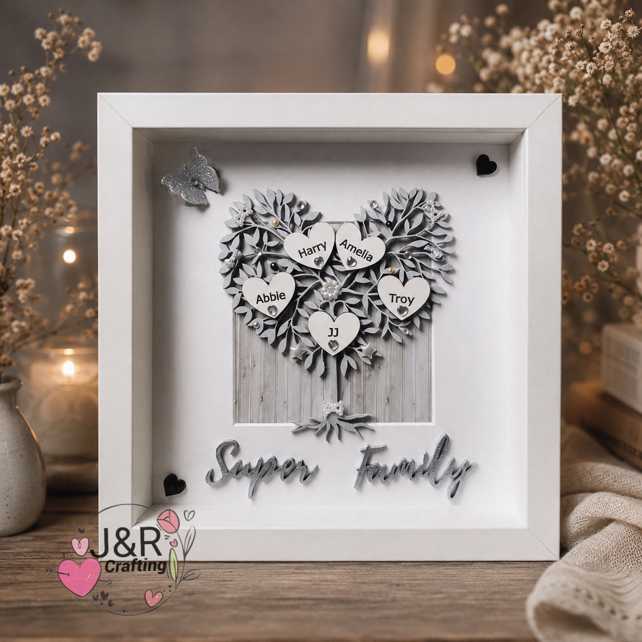 Custom Family Tree Frame- Personalised Wooden Family Gift