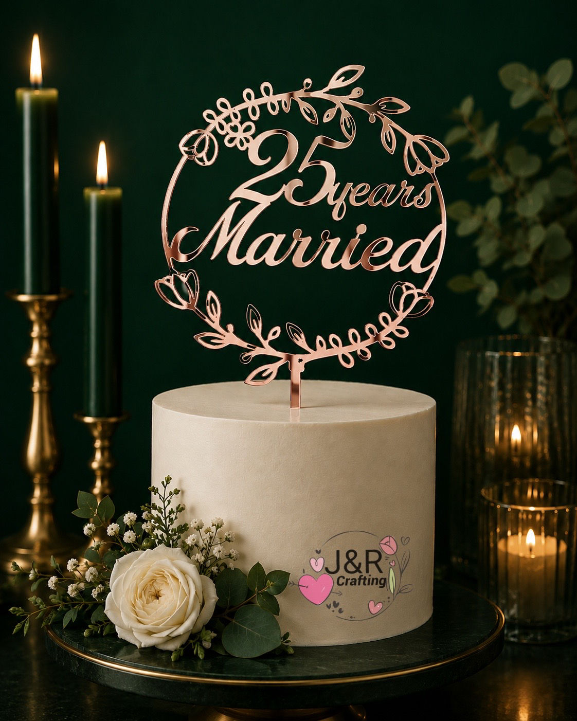 Personalised Wedding Anniversary Cake Topper Custom Years Married Acrylic