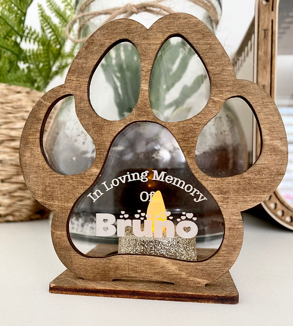 Personalised Engraved Tea Light Holder - Pet Memorial Gift