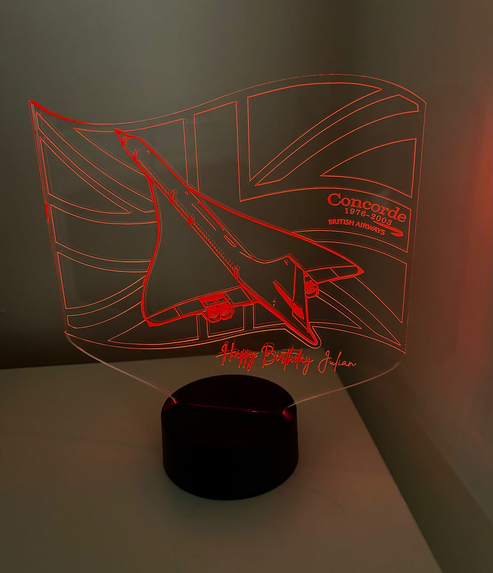 Thumbnail: Concorde airplane night light decor lamp 16  colors changing